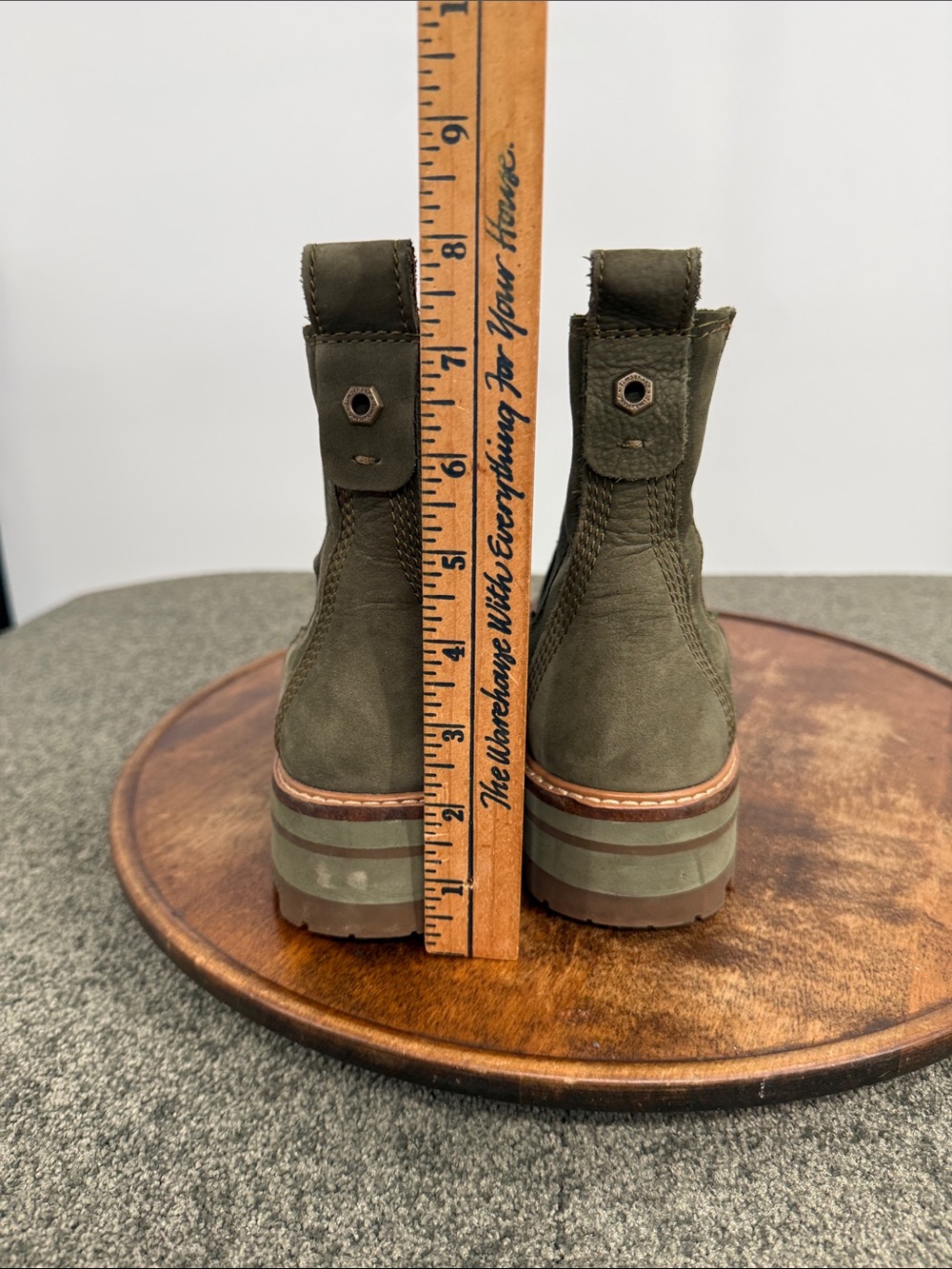 Timberland Boots Wm 8.5 Courmayeur Valley Chelsea Olive Green Nubuck Slip On - Picture 5 of 11